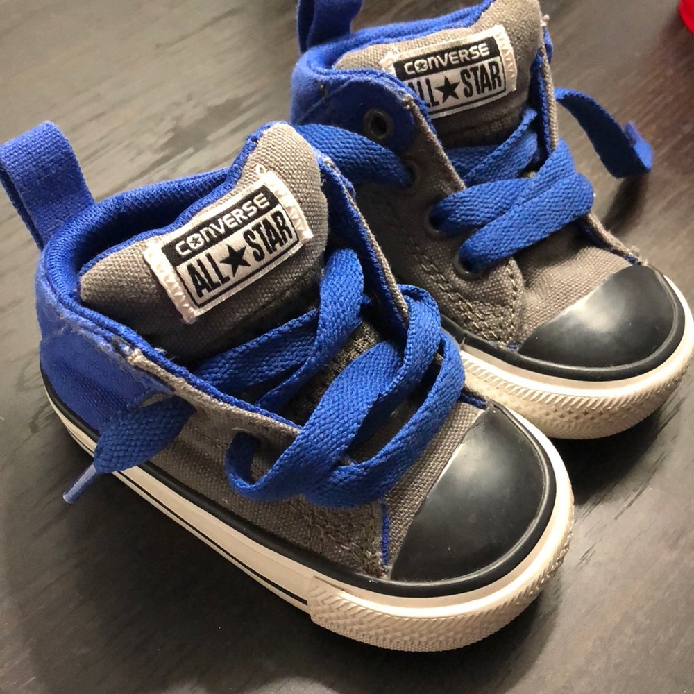 Gray and Blue Converse